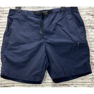 Uniqlo Men Cargo Belted Shorts Size XL 36-39 Nylon Utility Geared Navy Hiking 8"